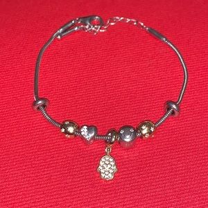 Gold Plated Silver Hamsa Bracelet 6.25-7.75 inches